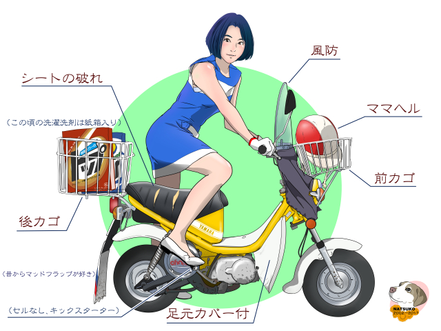 昭和の原付バイクーママ原チャリの特徴 なっちゃんとかくれんぼ